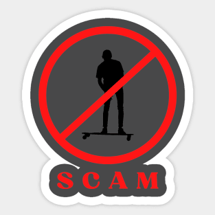 skateboard scam play Sticker